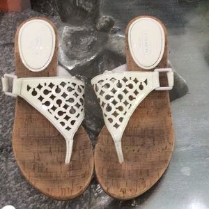 Womens Brokk  laser cut Signature C  cork wedges sz 9.5